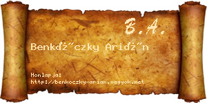 Benkóczky Arián névjegykártya